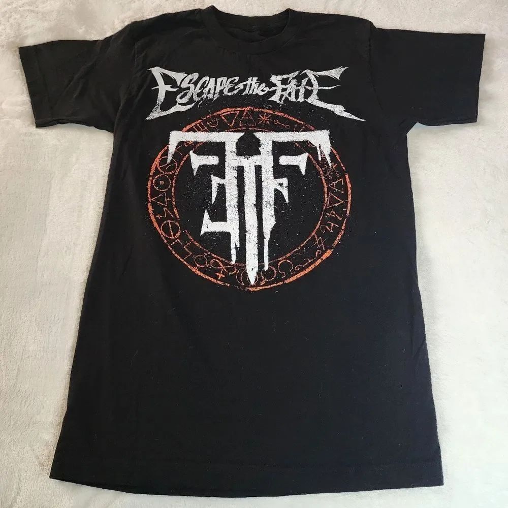 Escape The Fate Black Tshirt With Graphics Size Small